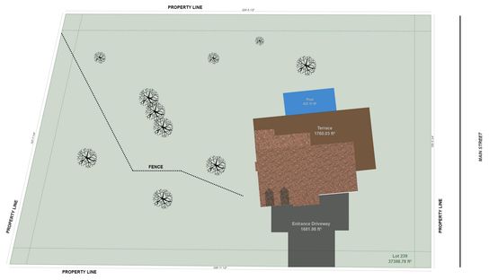 2D site plan generated with Cedreo