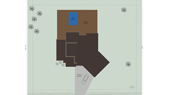2D site plan generated with Cedreo