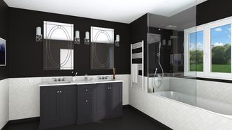 Bathroom 3D render designed with Cedreo