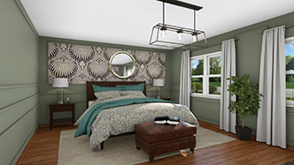 Bedroom with desk layout designed with Cedreo