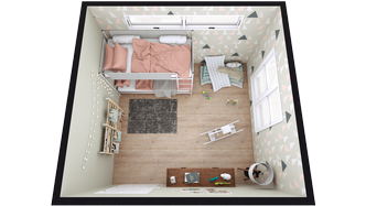Kids bedroom layout designed with Cedreo