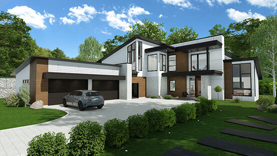 3D render of a Modern house designed with Cedreo