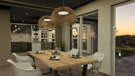 Dining room 3D render designed with Cedreo