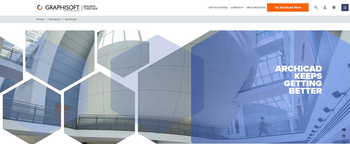 screenshot home page archicad