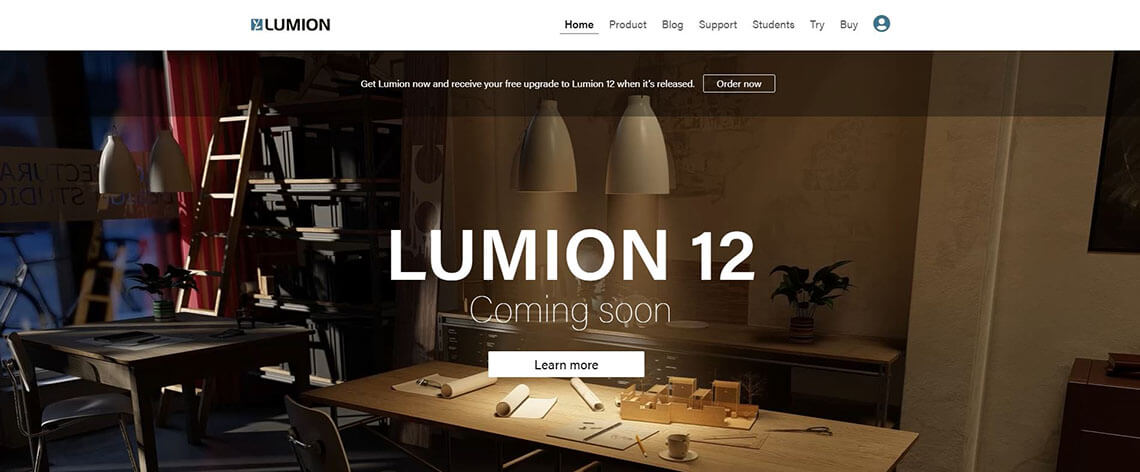 screenshot home page Lumion