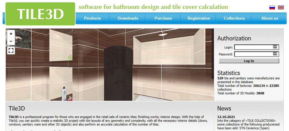 screenshot home page Tile 3D