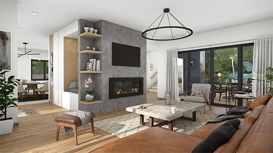 Livingroom rendering designed with Cedreo deco 1