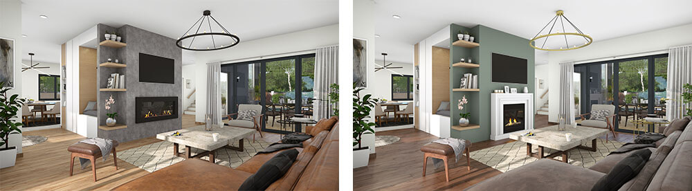 3D renderings before after