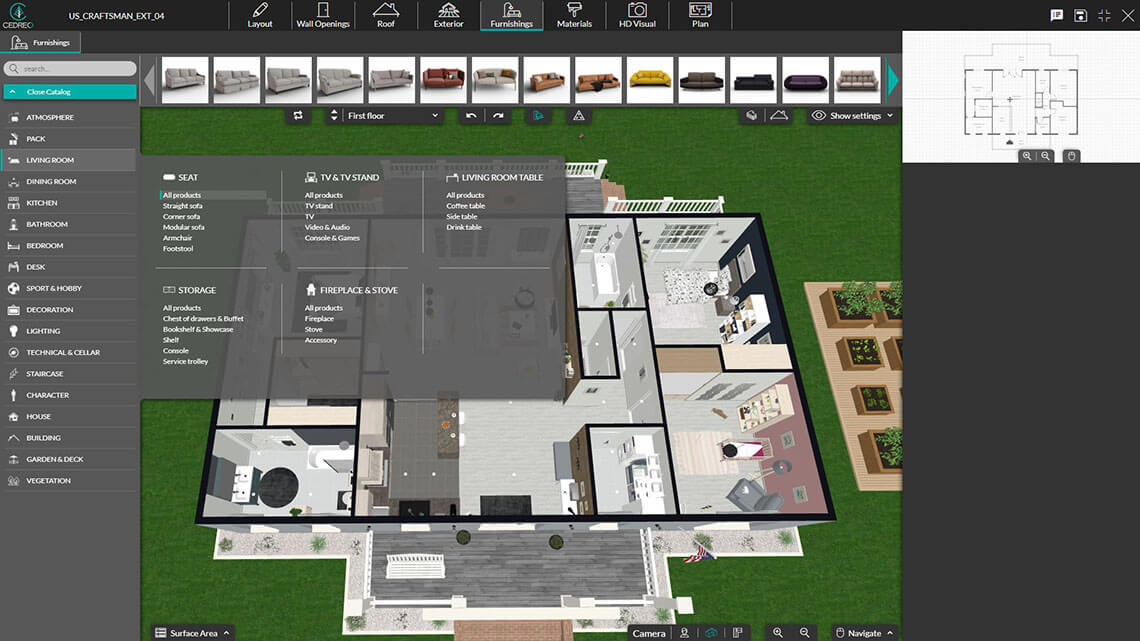 Screenshot furnishings step in Cedreo