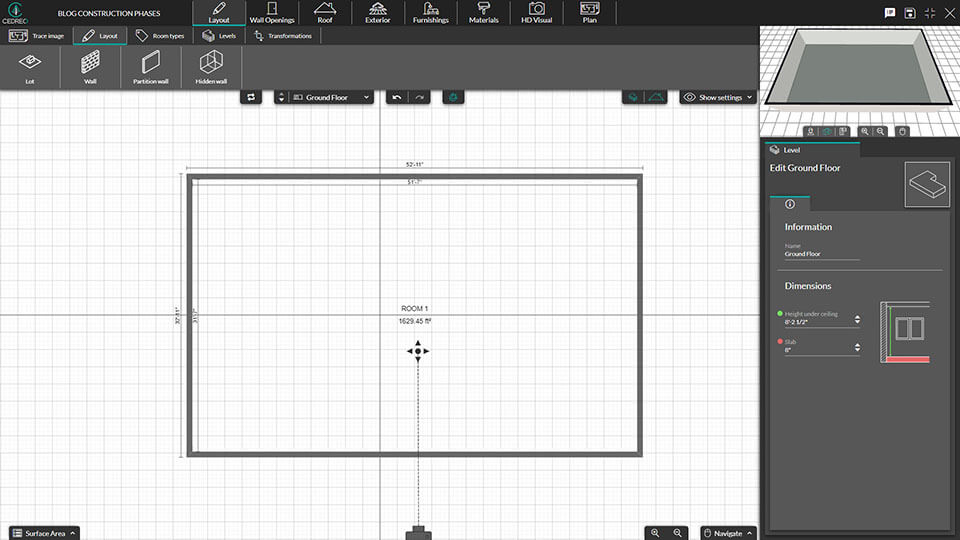 UI shot of the layout step