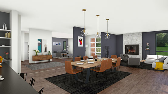 3D render of a diningroom designed with Cedreo