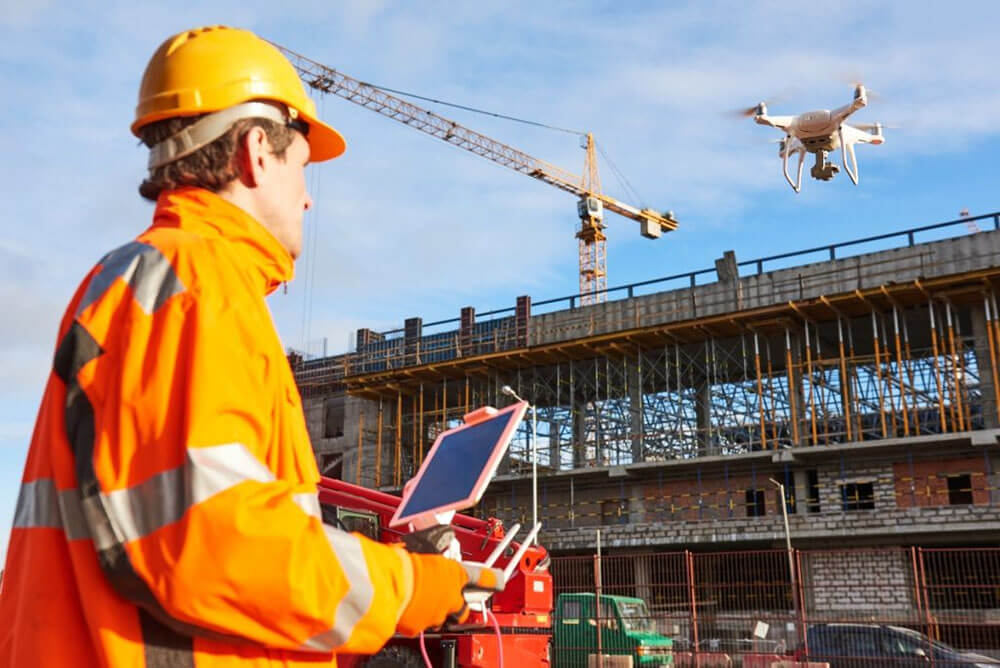 Drone on a construction site