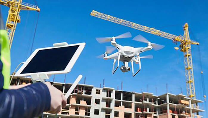 Picture of a drone on a construction site