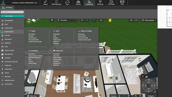 Captura de pantalla Cedreo UI mobiliario paso