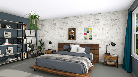 3D render of a bedroom designed with Cedreo