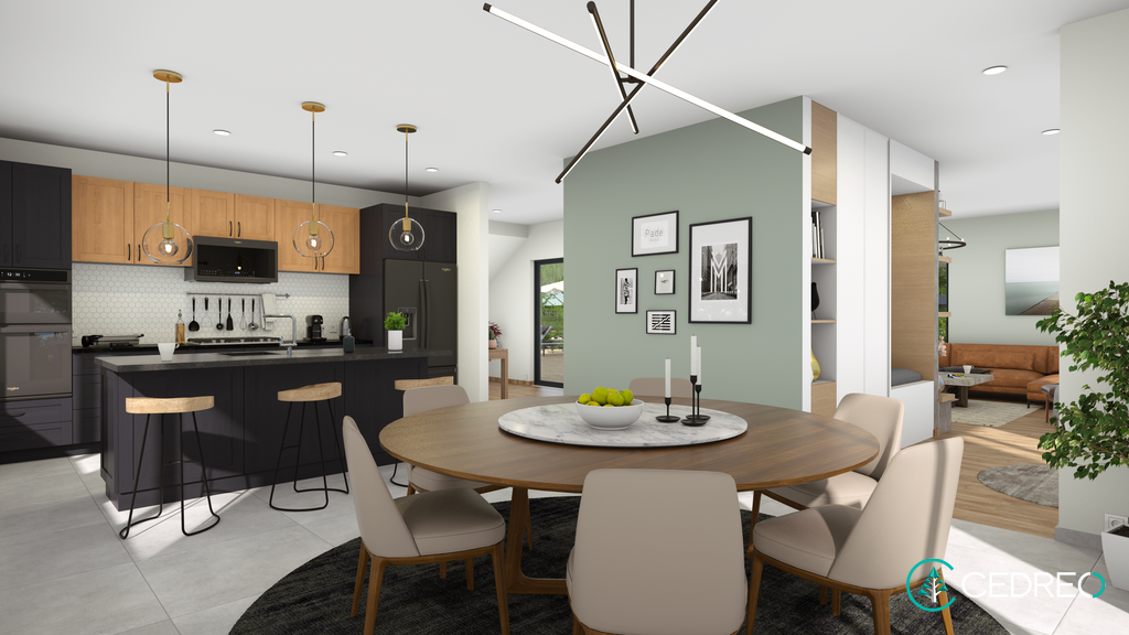 3D render of a kitchen designed with Cedreo