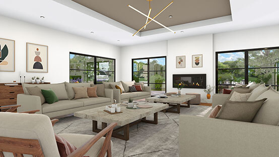 Living room designed with Cedreo 