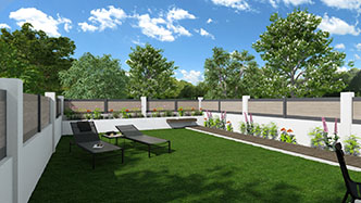 backyard 3D rendering made with Cedreo