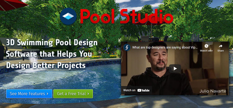 Screenshot home page Pool Studio
