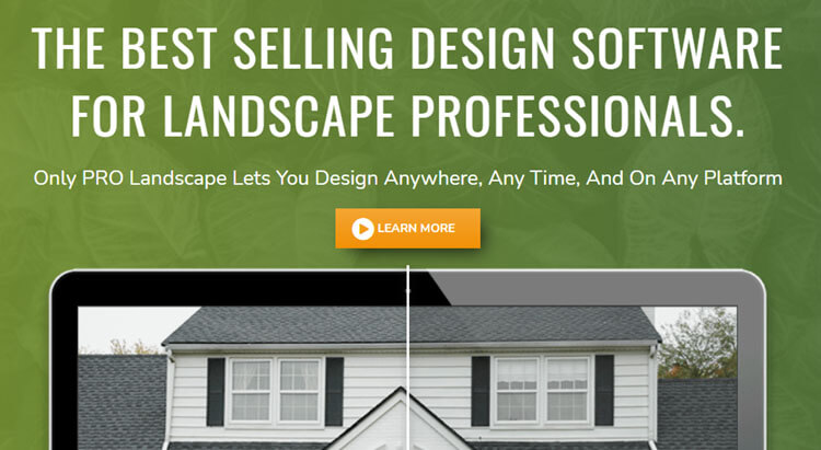 Screenshot home page Pro Landscape
