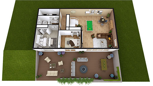 3d basement floor plan created on mac