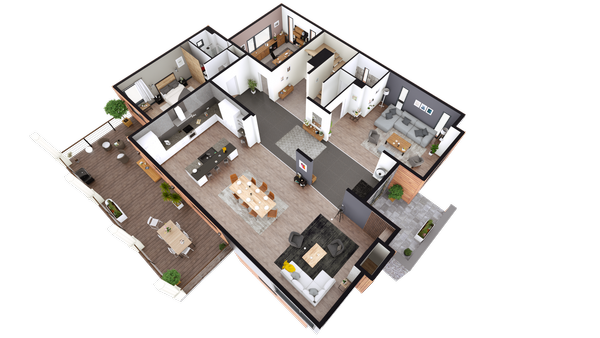 3D floor plan generated with Cedreo