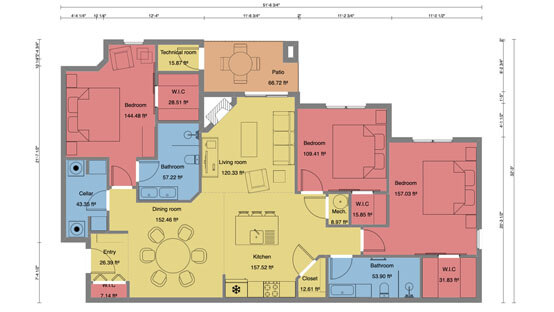 2D floor plan generated with Cedreo