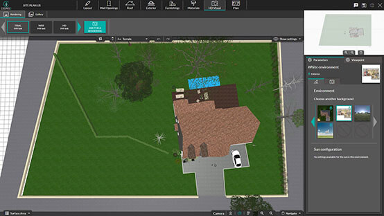 Cedreo Benutzeroberfläche Screenshot - 3D Visualisierung erstellen