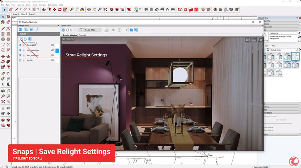 LightUp Plugin for SketchUp – Render Lighting Effects