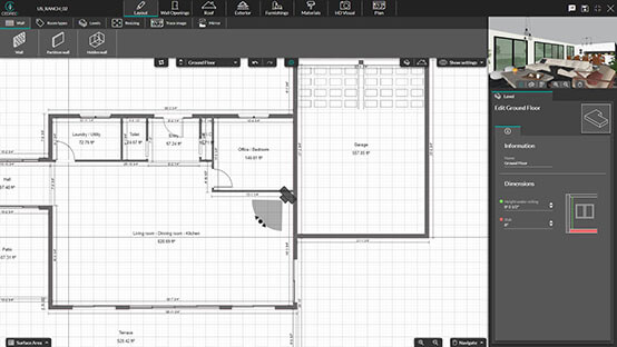 simple house floor plan with measurements