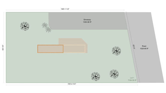 2D site plan designed with Cedreo