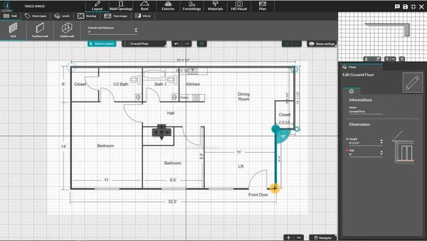 Benutzeroberfläche Screenshot - Grundriss importieren