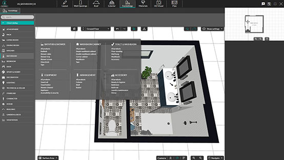 Screenshot der Cedreo Benutzeroberfläche - Einrichtung