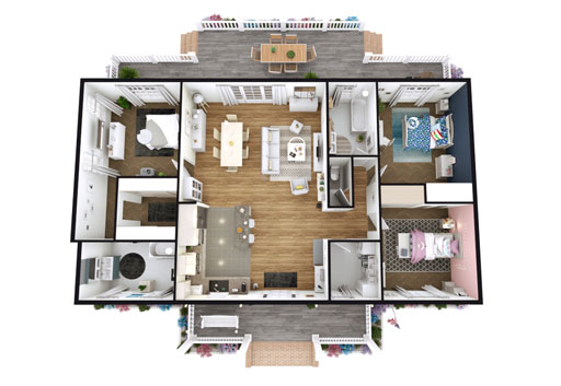 3D floor plan designed with Cedreo