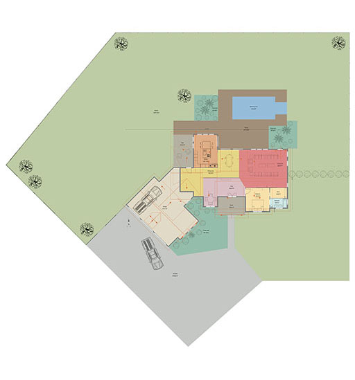 architectural site plan pencil renderings