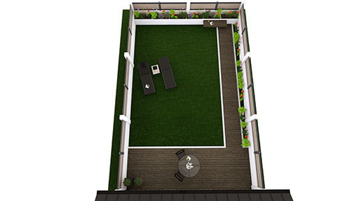 3D backyard floor plan