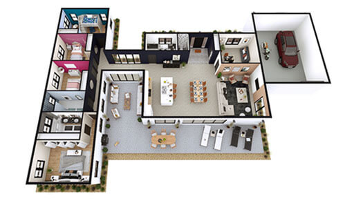 3d floor plan for floor plan presentation