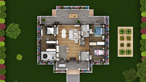 3D floor plan designed with Cedreo example 1