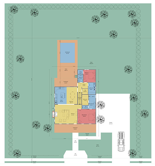 Plano 2d del emplazamiento para presentaciones de planos